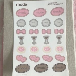 Rhode Sticker Sheet with Pink and Brown Designs